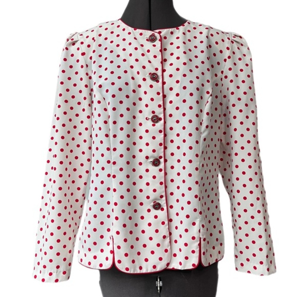 Vintage Breli Originals 80s Polka Dot Peplum Top